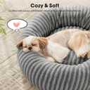 MIXJOY Dog Beds for Small Dogs, Washable Dog Bed with Removable Cover, Small Cat Bed for Indoor Cats, Calming Soft Dount Pet Beds with Anti Slip Bottom, Cute Puppy Beds, 23"x23"x8", Grey