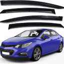 Lightronic Extra Durable Outside-Mount Auto Vent Window Visor, Fits 2016-2019 Chevrolet Cruze (EXCLUDES 2016 Cruze Limited), UV Protection Rain Guard, Original Wind Deflector, No-Drill, Smoke, 4-Pcs