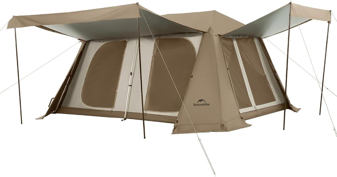 Naturehike Village Instant Tent, 8 Person Pro Camping Tent with Full Rainfly, Waterproof Large Cabin Tents for Car Camping