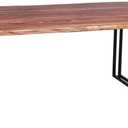 Porter Designs Manzanita Live Edge Solid Acacia Wood Dining Table, Brown (Mahogany)