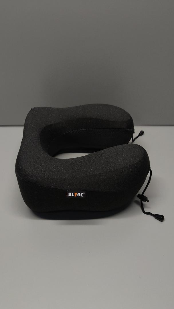 MLVOC Travel Pillow 100% Pure Memory Foam Neck Pillow, Comfortable & Breathable Cover, Machine Washable, (Black)