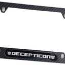 Carbon Fiber Auto License Plate Frame Cover Holder Decepticon Robot Truck Car Accessories Stainless Steel 1PC, CPK22PW