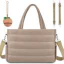 KUBYA Diaper Bag Tote, Puffer Diaper Tote Bags for Women Lightweight Travel Work Hospital Baby Bag Crossbody Mommy Bag