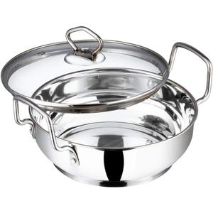 Vinod Cookware Induction Friendly Kadai With Lid Silver 3.4 Litres, Stainless Steel, IKD 24