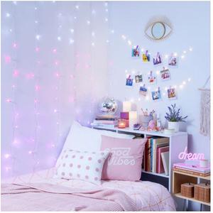 Wes and Arrow Pink and Ombre Cascading Curtain Lights