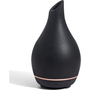 InnoGear Essential Oil Diffuser, 150ml Ceramic Diffuser Handcrafted Stone Aromatherapy Diffusers Ultrasonic Cool Mist Humidifier Vaporizer 2 Mist Modes Waterless for Home, Black Vase-Shaped Ceramic