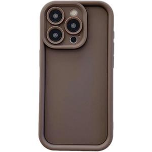 Scalebee Back Cover for Apple iPhone 15 Pro Max Soft and Flexible Matt Finish Anti-Slip Scratch-Proof Camera Protection Silicon Phone Case Wireless Charging Support (Brown)