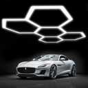 Hexagon LED Garage Lights, 26400LM Super Bright 5 Hex Honeycomb Car Detailing Ceiling LED Shop Light for Workshop Warehouse Gym Basement Wash Room