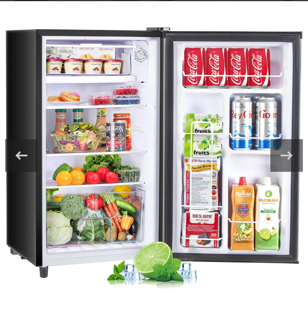 MyDepot 3.2 Cu.Ft Mini Fridge With Freezer - Quiet Single Door For Dorm & Office