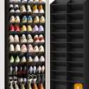 20-30 Pairs Over the Door Shoe Organizer, 10 Tiers Shoe Rack for Door, Hanging Shoe Organizer Storage for Closet, Bedroom, Bathroom with Wider & Deeper Pockets, Black
