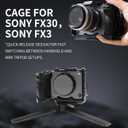 Camera Cage for Sony FX30/FX3, NATO Rail, ARRI 3/8" Positioning Holes, 1/4" Threads, Compatible with XLR Handle and DJI RS2/RS3