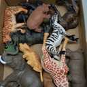 RUSON 12 Pcs Realistic Jungle Animal Figurines, Safari Animals Figures Toys Cake Topper Plastic African Wild Zoo Animals Playset Party Supplies for Kids Toddlers