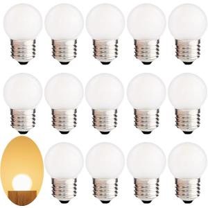 G40 1.5W Low Wattage Led Bulb Equivalent 15 Watt Light Bulbs Standard E26 Base CRI90+ Non-Dimmable for Home Lighting Decorative 150-Lumen 15-Pack (Frosted, 1.5W=15W Soft Warm White 2700K)