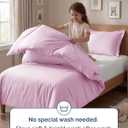 Duvet Cover Twin/Twin XL Size Set - Extra Soft Twin/Twin XL Duvet Cover 68" x 90" with 1 Pillow Sham - Hotel Luxury, Easy Care, Fade Free w/ Zipper Closures & Ties - Comfy & Breathable (Light Pink)