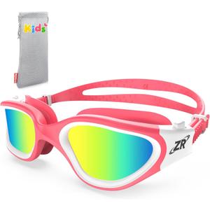 ZIONOR Kids Swim Goggles, G1 MINI UV Protection Anti-Fog Polarized Swimming Goggles for Age 6-14 (Pink)
