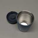 Owala SmoothSip Slider Insulated Stainless Steel Coffee Tumbler, Reusable Iced Coffee Cup, Hot Coffee Travel Mug, BPA Free 12 oz, Grey/Blue (High Dive)