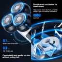 2-Pack Electric Rotary Shavers for Men 3D Floating Head Rotary Razor USB-C Rechargeable Easy Clean Magnetic Head Ideal Gift for Dad Husband Travel Razor for Men
