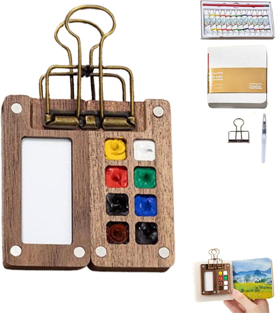 Mini Watercolor Paint Kit,Watercolor Paint Palette Travel Set, Pocket Artist Watercolor Travel Set, Mini Portable Watercolor Travel Set