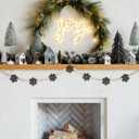 2 x DAZONGE Christmas Decorations, Felt Snowflake Garland and Wood Beads for Farmhouse Christmas Banner Decor, Wall, Shelf, and Holiday Decorations (Black)