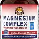 Vitalitown Magnesium Complex Supplement 500mg - NSF Certified Magnesium Glycinate, Malate, Taurate & Citrate - Chelated High Absorption & Gentle on Stomach - Vegan Non-GMO 240 Capsules (BBD 05/2028)
