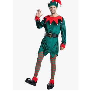 ReneeCho Adult’s Elf Costume Christmas Men Workshop Elf Suit Women Green Outfit Medium