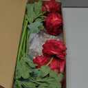 Dark Red Ranunculus Artificial Flowers 6PCS Real Touch Ranunculus Flowers Fake Peonies Artificial Flowers for DIY Wedding Bouquet Party Table Home Decor(Dark Red)