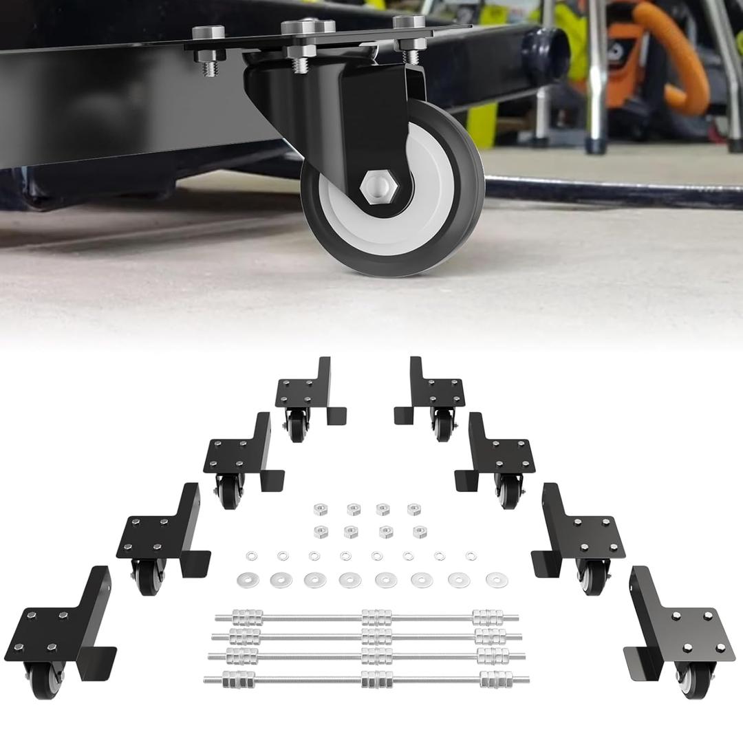 Transferable Caster Kit Compatible with Quickjack 7000TL/TLX, 6000ELX/EXT, 360 Swivel, Easy Mobility