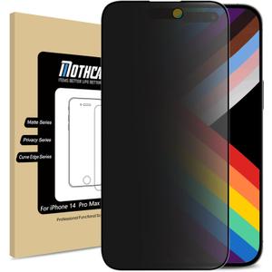 Mothca Matte Privacy Screen Protector for iPhone 14 Pro Max 6.7-inch with Alignment Sticker, Anti-Spy Anti-Glare Full Coverage Tempered Glass Anti-Fingerprint Shield Smooth & No Dark, Easy to Install
