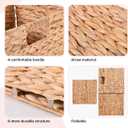 10.5'' Foldable Large Cube Water Hyacinth Wicker Storage Baskets with Handles and Built-in Metal Frame, 4 Pcs Stylish and Durable Hand Woven Bin Perfect for Shelves and Living Room Organizing