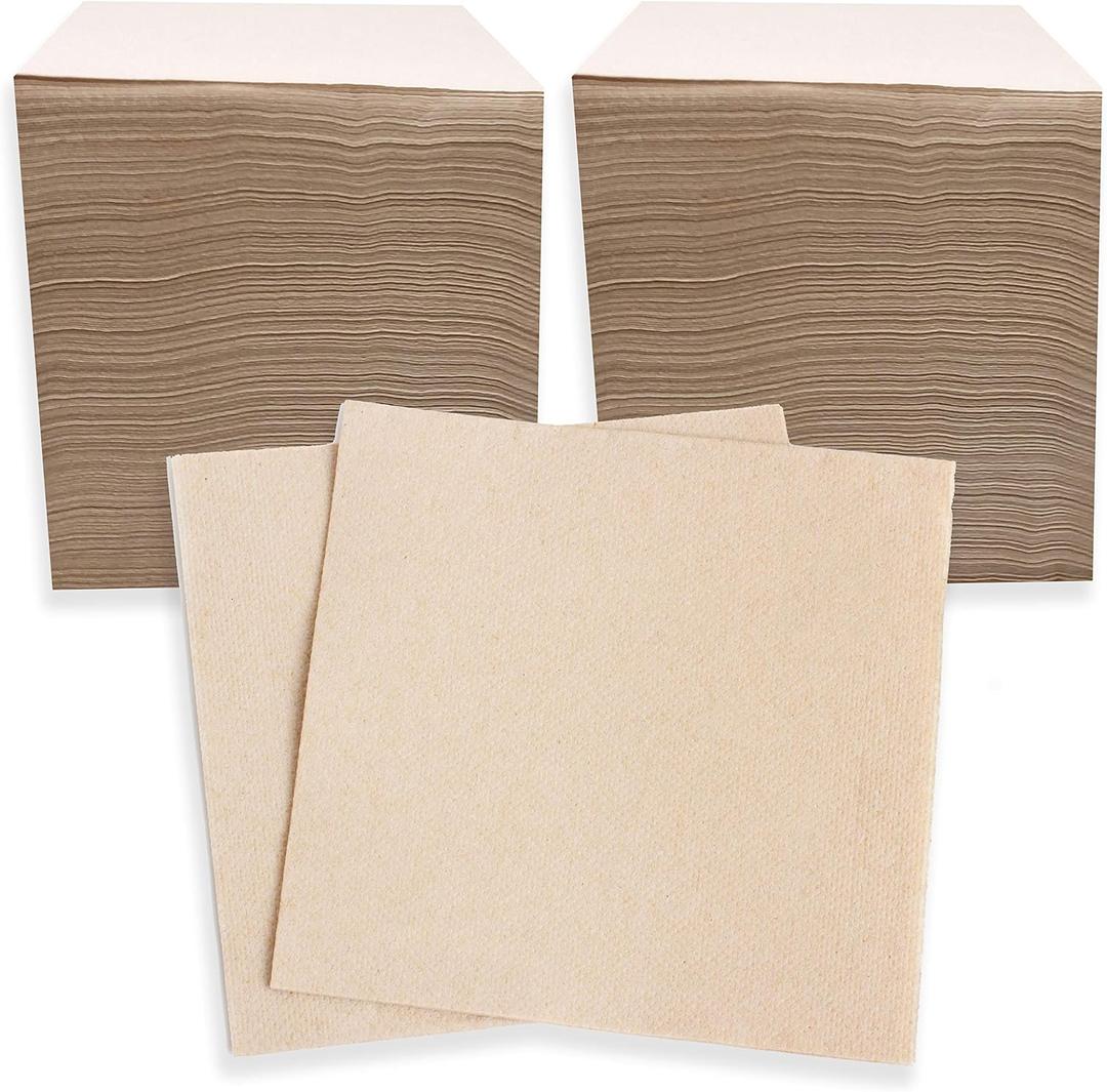 Recycled Post Consumer Napkins, Compostable Eco Lunch Biodegradable Napkins (13 x 13 Inches, 250, Count)