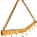 15.7-Inch Rustic Wood Wall Hanging Jewelry Organizer Handmade Natural Wood Logs Branch Decor (Branch with 8 Metal Hooks)