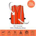 DUSKCOVE 1 Pack Hi Vis Reflective Safety Vests for Adult, Breathable Neon Mesh High Visibility Construction Vest with 2 Reflective Strips for Police, Traffic Control, Running, or Security Guard