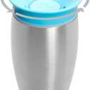 Munchkin Stainless Steel Sippy Cups for Toddlers 1-3, Spill Proof Miracle 360 Cup, Insulated, 10 Ounce, Blue