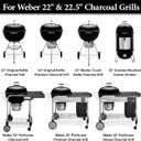 Uniflasy Cast Iron Cooking Grate for Weber 22 inch Kettle Grills, Gourmet BBQ System, One-Touch, Bar-B-Kettle, Master-Touch, Performer, for Weber 22.5 inch Original Kettle Premium Charcoal Grill, 8835