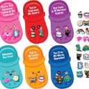 4E's Novelty 48 Pcs Valentines Cards with 96 Cute Shoe Charms, Bulk Valentines Day Cards & Gifts for Kids School Valentines Classroom Exchange Toy with Card, Boys Girls Valentines Party Favors