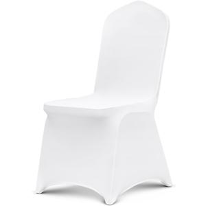 VEVOR Chair Covers, Polyester Spandex Chair Cover, Stretchy Flat-Front Chairs Protective Slipcover, Universal Fitted for Dining Party Wedding Banque (105PCS, White)
