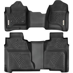 YITAMOTOR Floor Mats Compatible with Silverado/Sierra Crew Cab Bench Seat
All Weather Mats for 2014-2018 Silverado/Sierra 1500 & 2015-2019 2500HD 3500HD, TPE Rubber Floor Liners, LT Truck Accessories