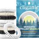 Cliganic 8 Pack Mosquito Repellent Bracelets for Adults & Kids (Neutral Colors) - Natural DEET-Free Bands, Individually Wrapped