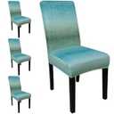 JQinHome Pattern Chair Covers for Dining Room Set of 4, High Stretch Removable Washable Parsons Chair Slipcover for Home Party Hotel Wedding Ceremony (Gradient Green,4PCS)
