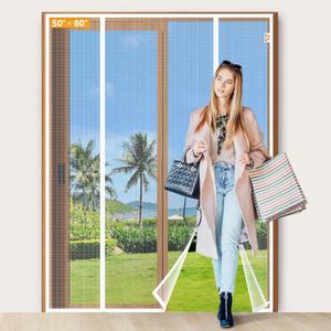 Yotache White Magnetic Screen Door Fit 50" x 80" Doors, Screen Size 52" x 81" Double Door Screen Mesh for Sliding Door
