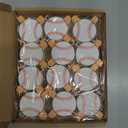 AceOrbit 12 Pcs Baseball Place Card Holder Wooden Picture Holders & Memo Clips Baseball Centerpieces for Tables Sports Ball Base Number Holders for Wedding Party Supplies