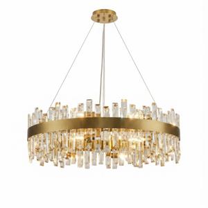 Siljoy 16-Light Modern Crystal Chandelier, Luxury Brushed Gold 2-Tiers K9 Crystal Raindrop Chandeleir, Adjustable Dimmable Crystal Ceiling Light for Dining Living Room Bedroom Entryway D31.5''