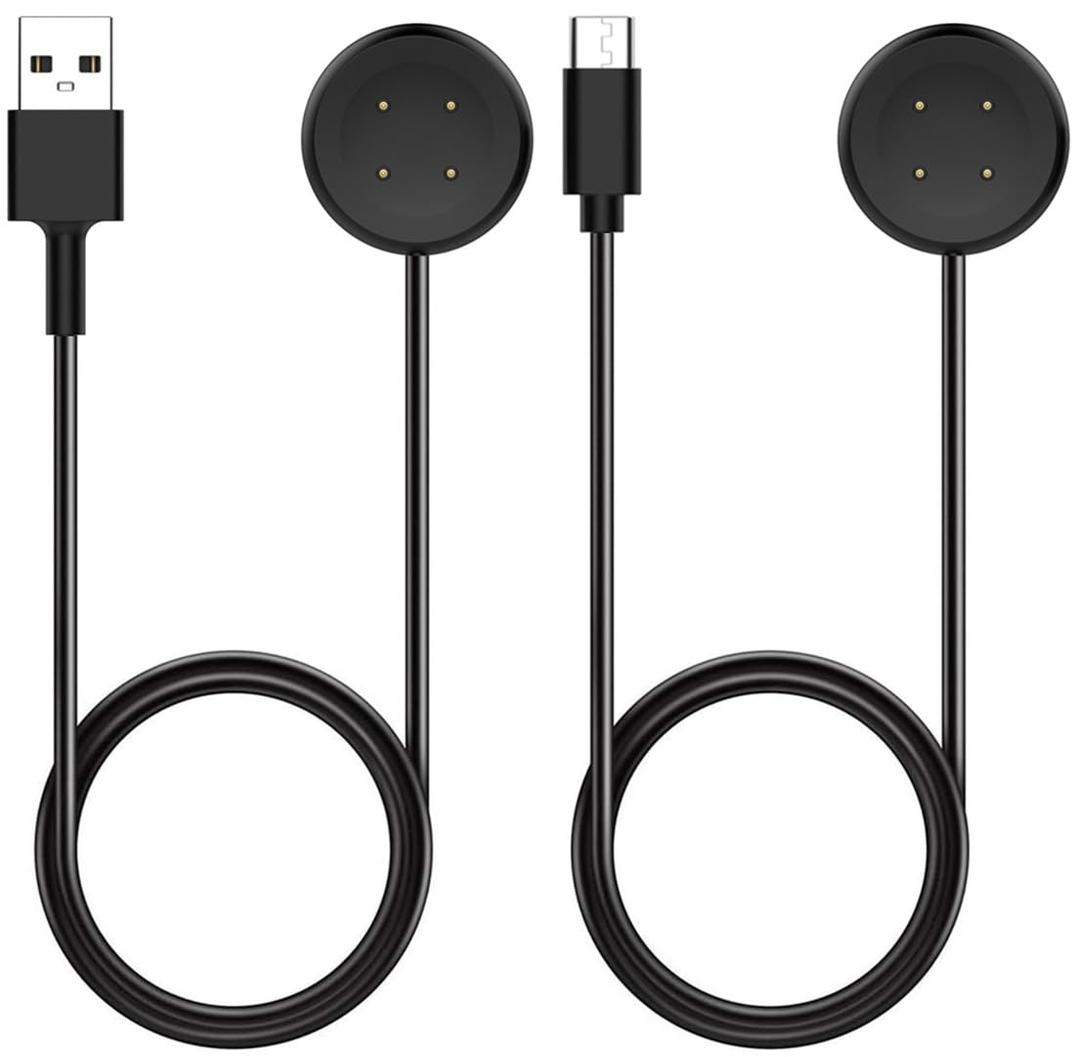 Charger for Google Pixel Watch 2 & 3, Replacement USB-A/C Charging Cable Cord for Smart Watch (3.3ft/1m) (Black)