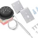 Temperature Control Switch Capillary Thermostat, Adjustable Electric Fan Thermostat Switch 3 Pins Design Temperature Control Probe Kit