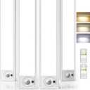 4Pack 7.8inch Under Cabinet Lighting, Rechargeable Motion Sensor Light Wireless Indoor, Dimmable 3 Color Temps Closet Lights with Remote, Under Counter Lights for Kitchen, Stairs, Bookshelf