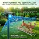 2 Pack Upgraded Sonic Fortress Pro Deer Repellent Rabbit Deterrent Solar Animal Repellent Ultrasonic Outdoor with Motion Sensor for Skunk Cat Raccoon Squirrel Fortress Pro for Yard Garden