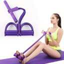 2 x 21 Fitness Resistance Bands-4 Tube Pedal Ankle Puller,Pedal Resistance Band with Handle,Resistance Bands,Strength Training, Tummy, Waist, Arm, Leg Slimming, Home Gym Exercise Equipment