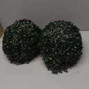 Hotop 2 Pcs 11 Inch Artificial Plant Topiary Ball 4 Layers Garden Spheres Boxwood Balls Artificial Topiaries Spheres Decorative Plants for Backyard, Balcony, Garden, Indoor Outdoor Decor(Green)