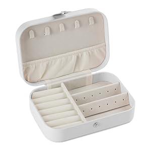Travel Jewelry Box,Portable PU Leather Jewelry Travel Display Organizer Storage Case for Girls Womens Earring,Rings,Necklaces,Bracelets 