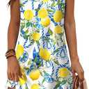 Aokosor Womens Summer Dresses 2025 Loose V Neck Sleeveless Dress Sundresses Swimsuit Coverup (XX-Large, The Lemon)